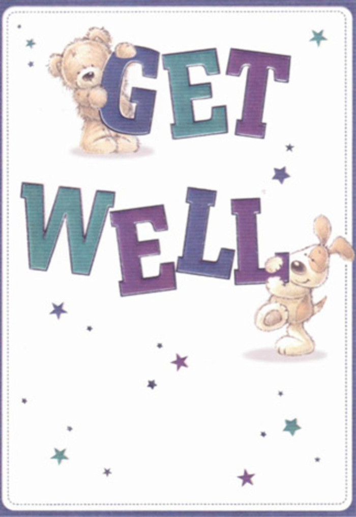 This get well card is an illustrated embrace, suffused with the friendly character Edgware is cherished for. At its heart, a cuddly bear and a sprightly puppy collaborate to send a message of hope, much like neighbours coming together along Station Road to offer a helping hand. The two figures are rendered with soft, rounded lines and gentle, expressive eyes, each engaging with buoyant lettering painted in lively purples and tranquil aquas. These vibrant hues dance confidently against a crisp, immaculate background, conjuring the invigorating freshness of early morning deliveries from Edgware's own local florists. Light flickers through star-shaped motifs, scattering good wishes throughout the scene-tiny affirmations that shimmer just as spring blossoms do after rain. The artistic texture on the bear's fur and the puppy's floppy ears feels almost tangible, conveying a tactile sense of comfort akin to the first touch of a petal or a ribbon-wrapped bouquet. Every detail resonates with thoughtfulness, reflecting the care and skill our community is known for, and promising healing, encouragement, and warmth whether you're near Stonegrove Park or quietly recovering at home.